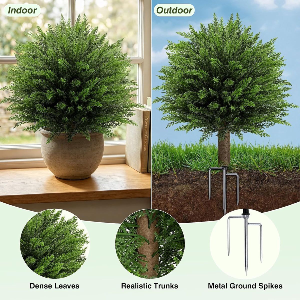 24.9” Artificial Lavender Topiary Ball with Pots