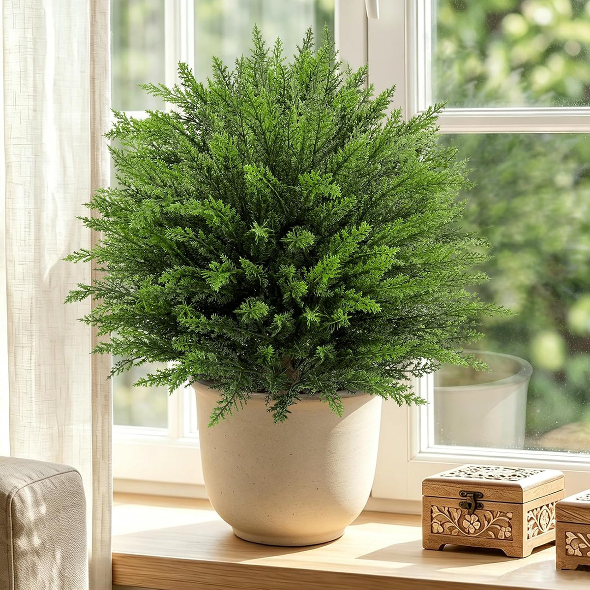 24.9” Artificial Lavender Topiary Ball with Pots