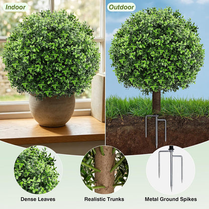 24.9” Artificial Lavender Topiary Ball with Pots