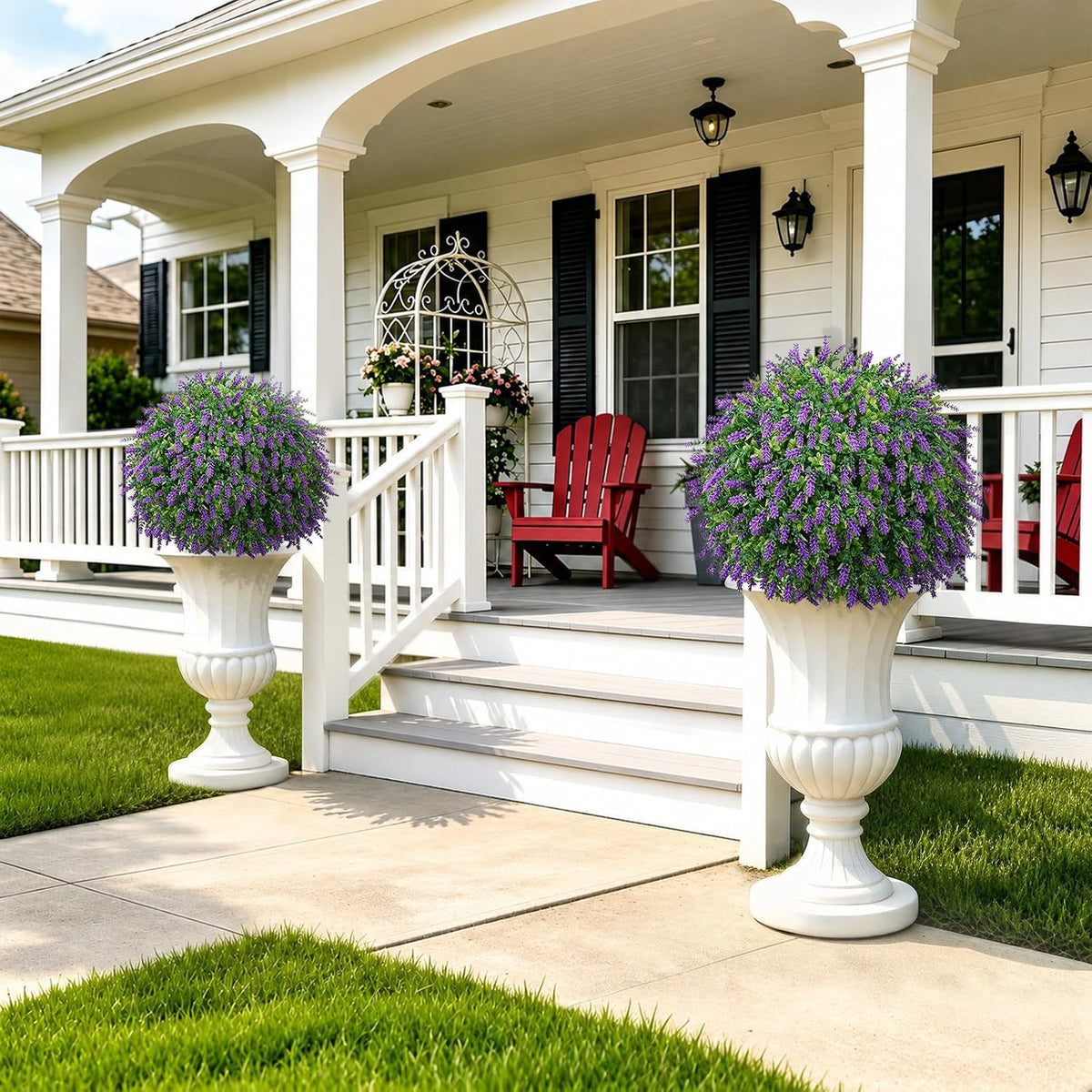 24.9” Artificial Lavender Topiary Ball with Pots