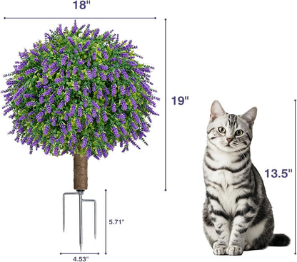 24.9” Artificial Lavender Topiary Ball with Pots