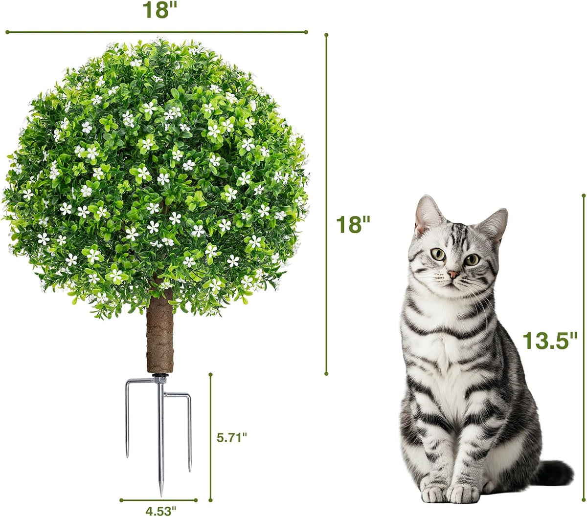 24.9” Artificial Lavender Topiary Ball with Pots