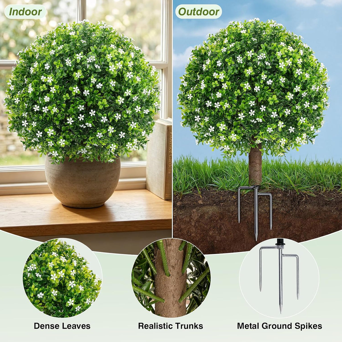 24.9” Artificial Lavender Topiary Ball with Pots