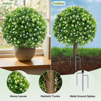 24.9” Artificial Lavender Topiary Ball with Pots