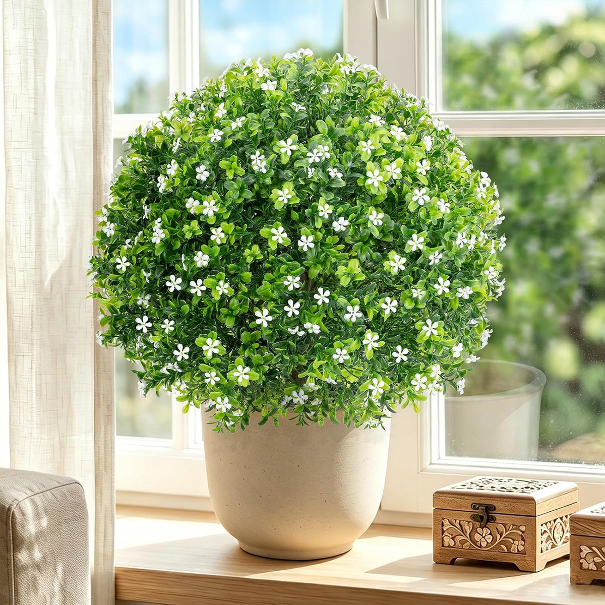 24.9” Artificial Lavender Topiary Ball with Pots