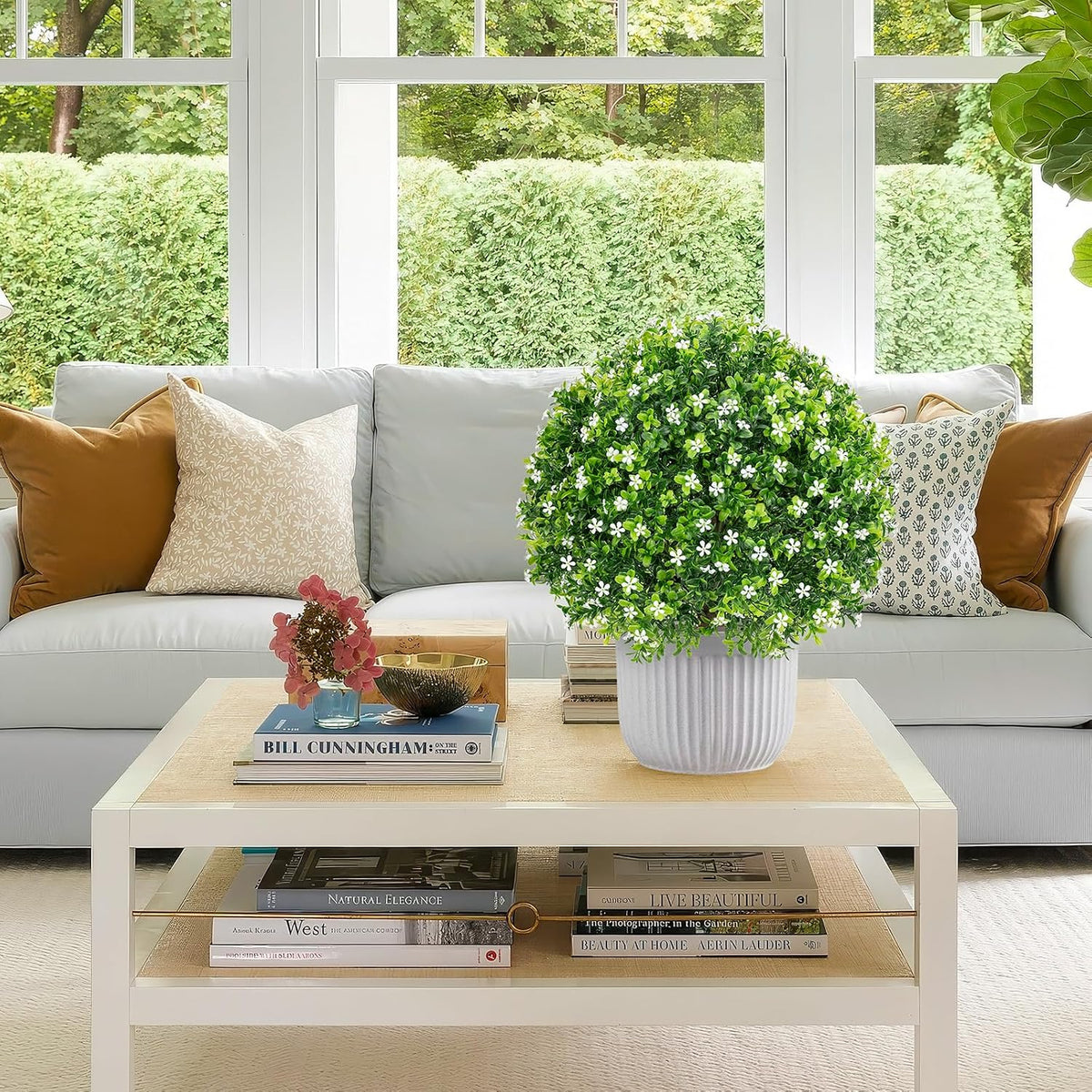 24.9” Artificial Lavender Topiary Ball with Pots