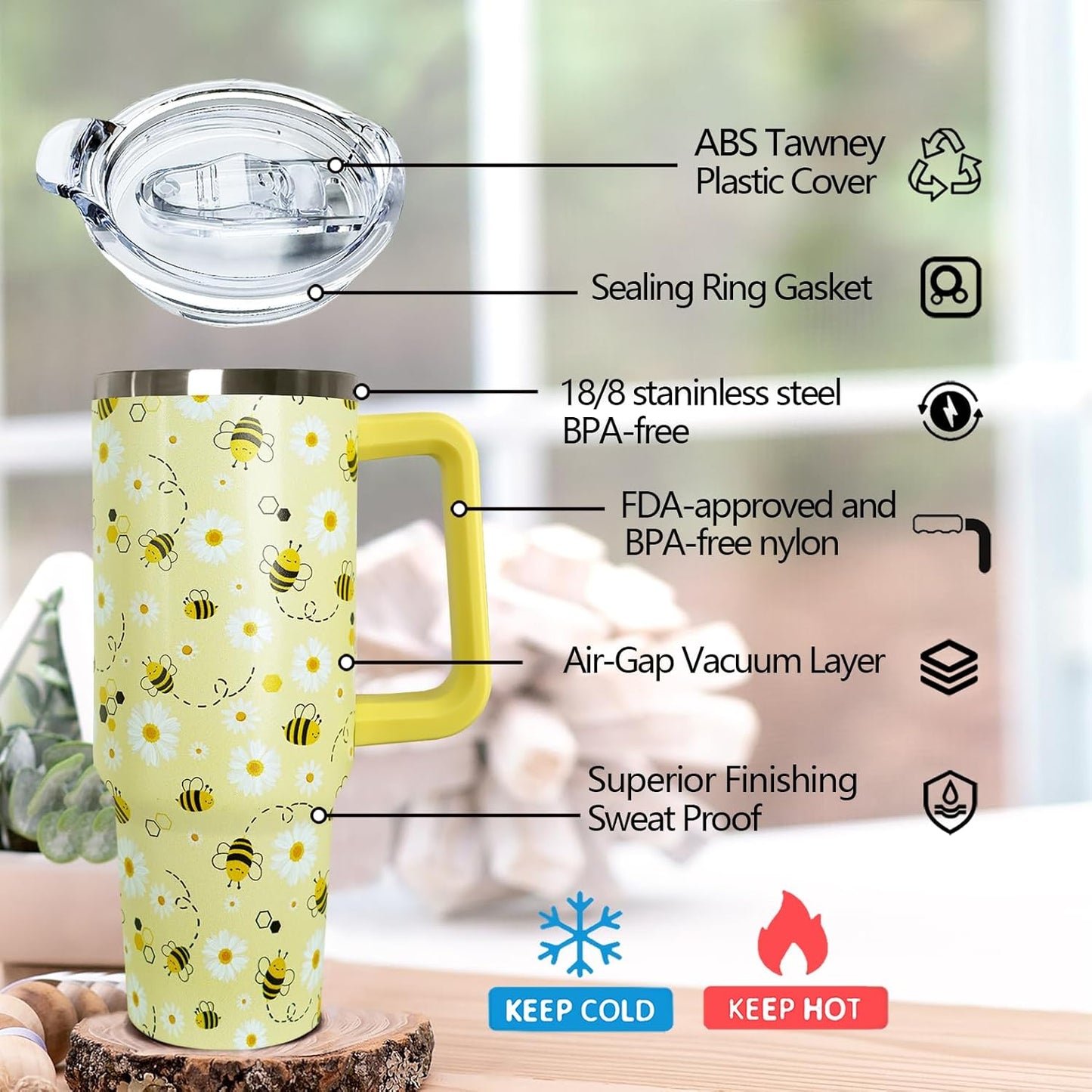 30 oz Stainless Steel Tumbler with lid and Straw,Yellow CoffeeTravel Mug Cup Water Botter, Lemon Gifts for Lemon Lovers - Colors B