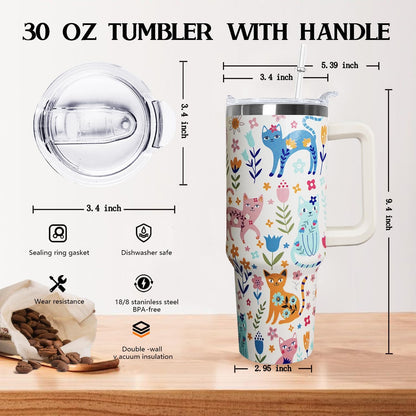30 oz Stainless Steel Tumbler with lid and Straw,Yellow CoffeeTravel Mug Cup Water Botter, Lemon Gifts for Lemon Lovers - Colors B