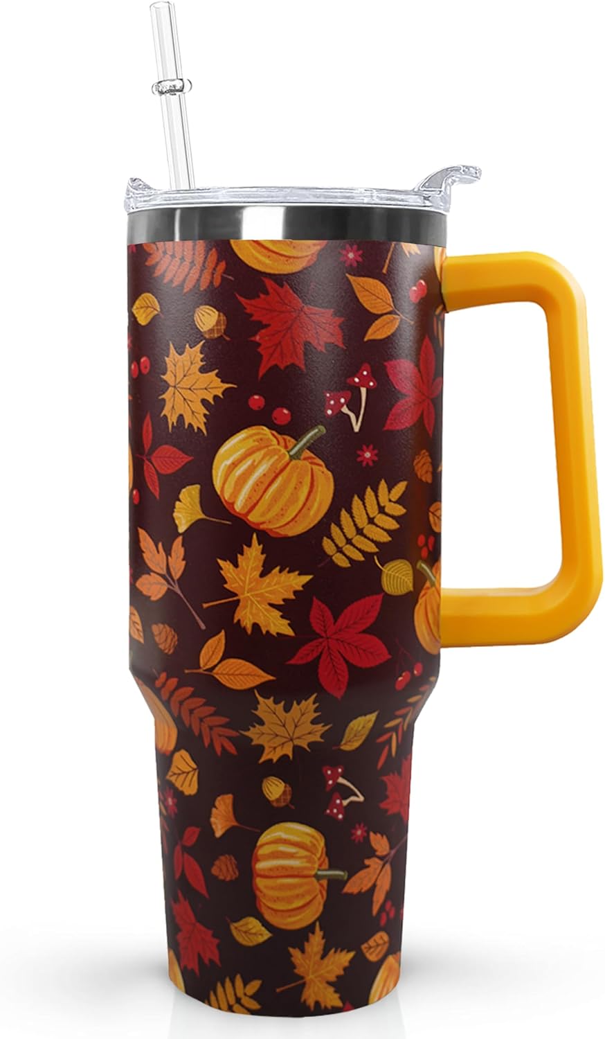 30 oz Stainless Steel Tumbler with lid and Straw,Yellow CoffeeTravel Mug Cup Water Botter, Lemon Gifts for Lemon Lovers - Colors B
