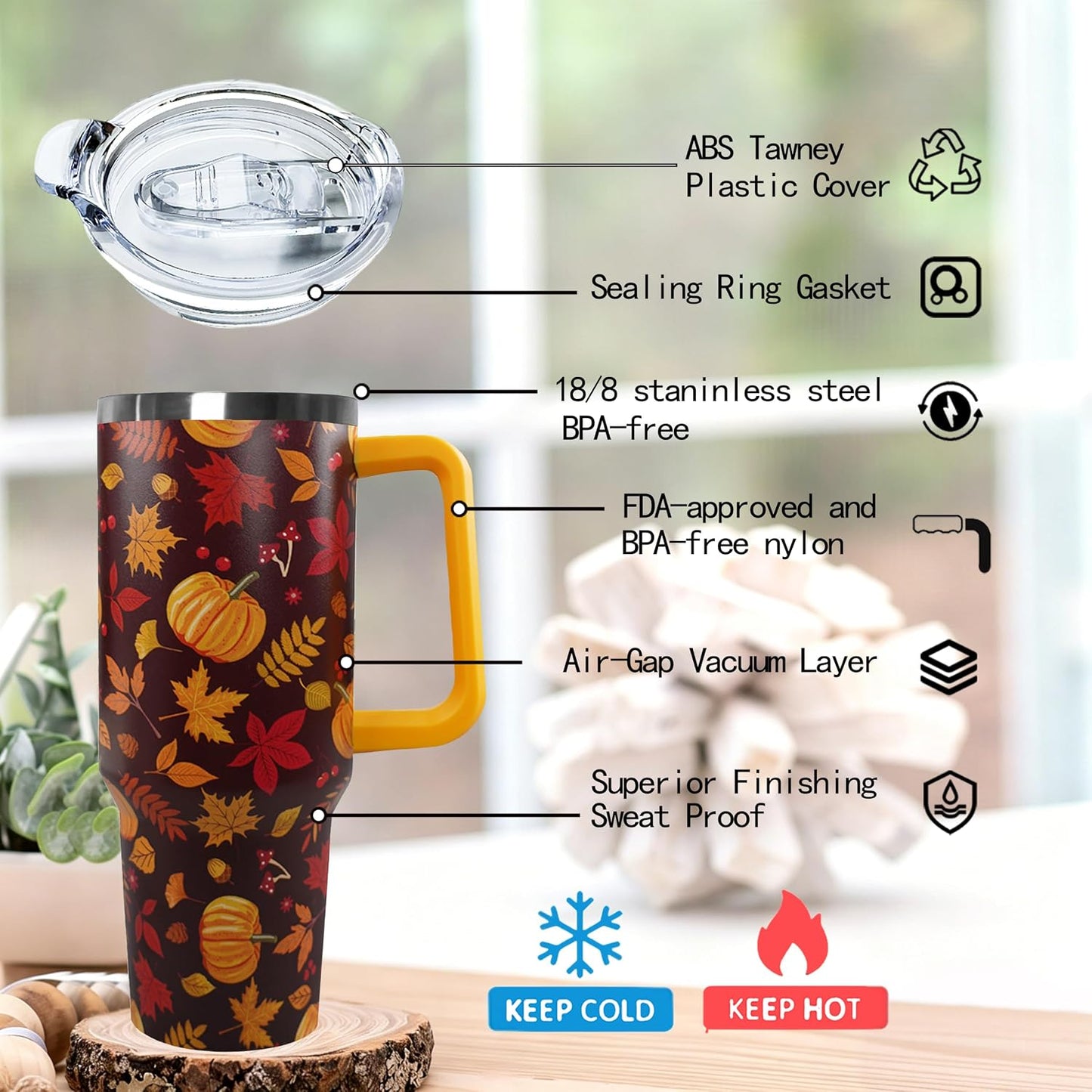 30 oz Stainless Steel Tumbler with lid and Straw,Yellow CoffeeTravel Mug Cup Water Botter, Lemon Gifts for Lemon Lovers - Colors B
