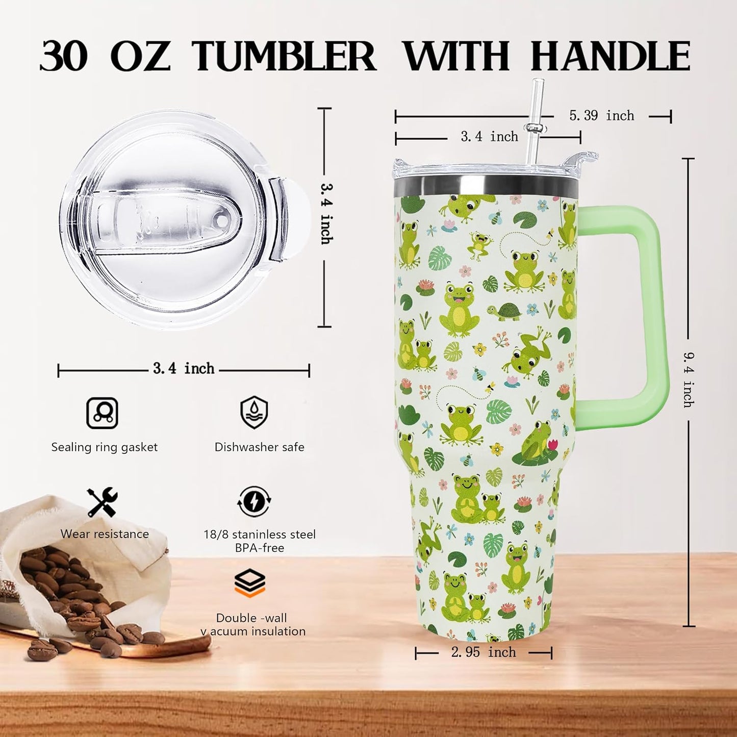 30 oz Stainless Steel Tumbler with lid and Straw,Yellow CoffeeTravel Mug Cup Water Botter, Lemon Gifts for Lemon Lovers - Colors B