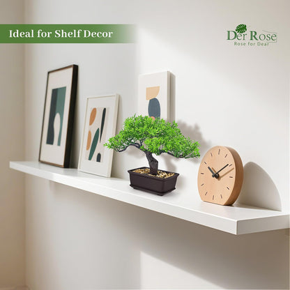 8 Inch Artificial Bonsai Tree Small Fake Plants Decor for Bathroom Office Desk Table Shelf Japanese Zen Ficus Decor Indoor