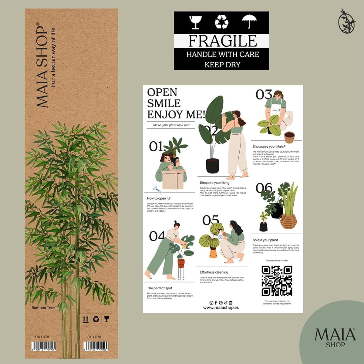 5ft Artificial Bamboo Tree - Indoor Faux Plant