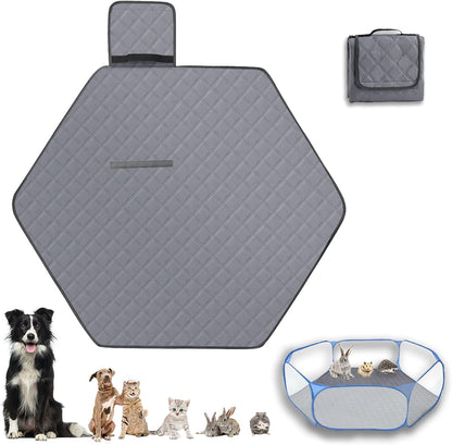 47' Hexagon Washable Guinea Pig Playpen Mat Leakproof Anti-Slip