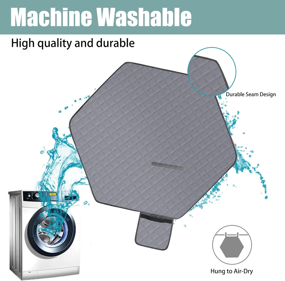 47' Hexagon Washable Guinea Pig Playpen Mat Leakproof Anti-Slip
