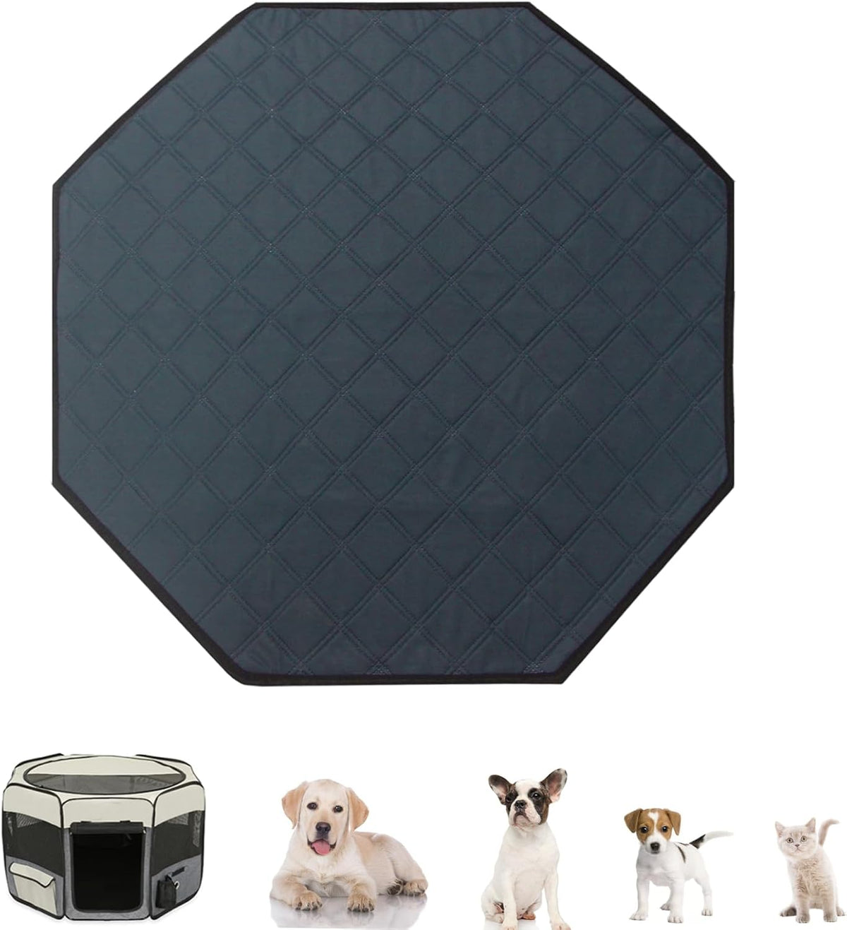 47' Hexagon Washable Guinea Pig Playpen Mat Leakproof Anti-Slip