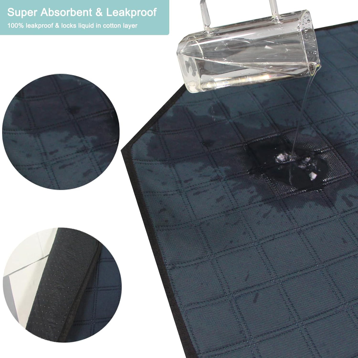 47' Hexagon Washable Guinea Pig Playpen Mat Leakproof Anti-Slip