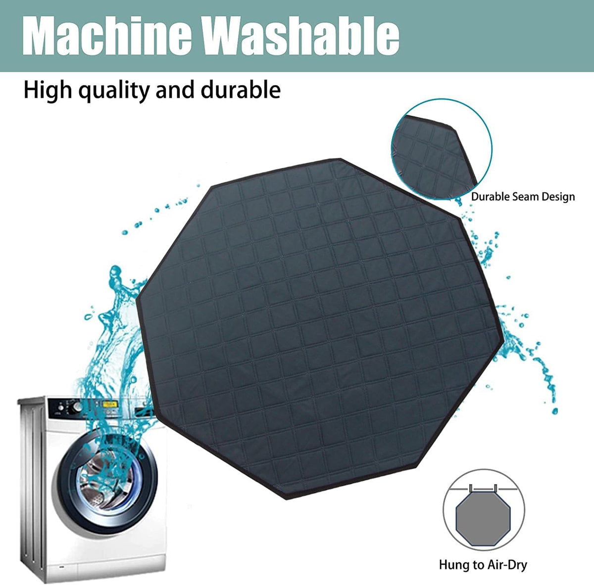 47' Hexagon Washable Guinea Pig Playpen Mat Leakproof Anti-Slip
