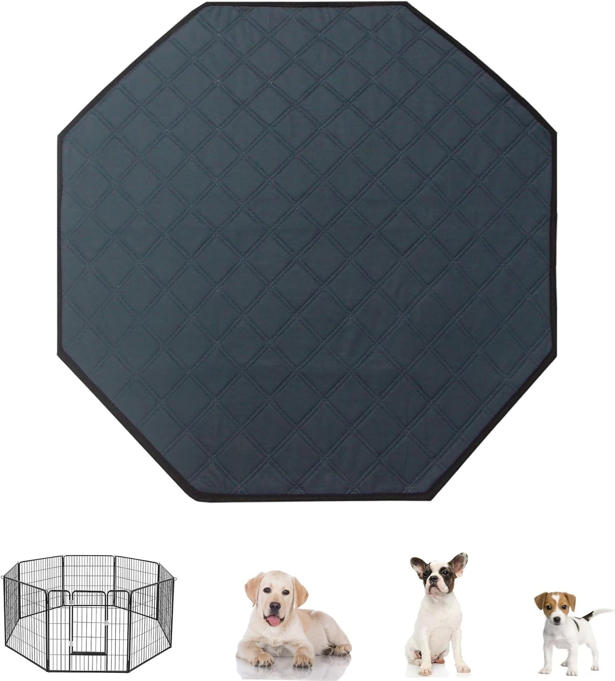 47' Hexagon Washable Guinea Pig Playpen Mat Leakproof Anti-Slip