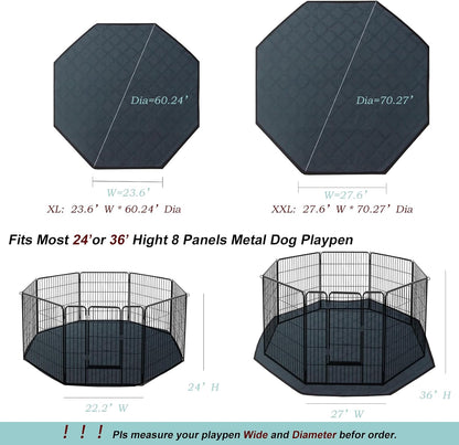 47' Hexagon Washable Guinea Pig Playpen Mat Leakproof Anti-Slip