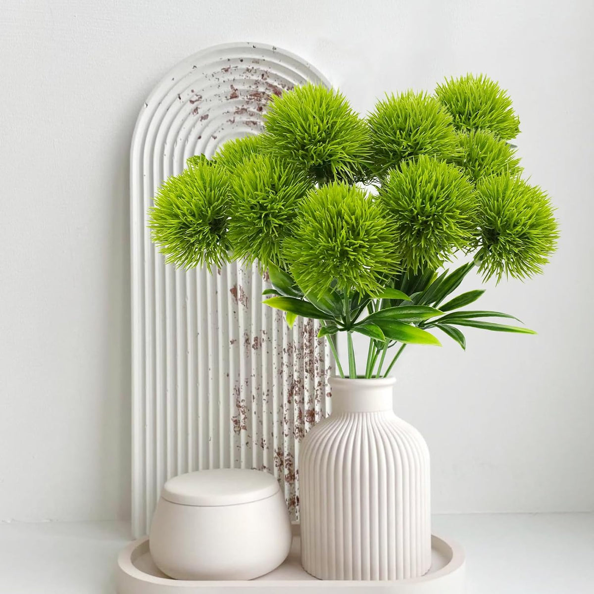 Dandelion Artificial Flowers, Artificial Flowers for Decoration Fake Plants Bouquet Plastic Flowers for Home Decoration Wedding Decor Flower Arrangment Green
