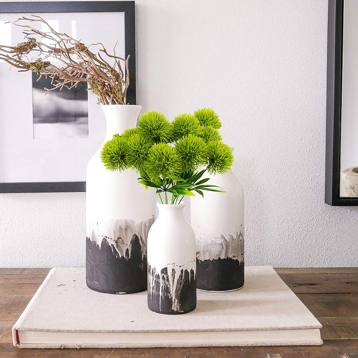 Dandelion Artificial Flowers, Artificial Flowers for Decoration Fake Plants Bouquet Plastic Flowers for Home Decoration Wedding Decor Flower Arrangment Green