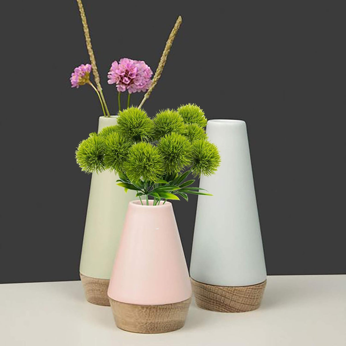 Dandelion Artificial Flowers, Artificial Flowers for Decoration Fake Plants Bouquet Plastic Flowers for Home Decoration Wedding Decor Flower Arrangment Green