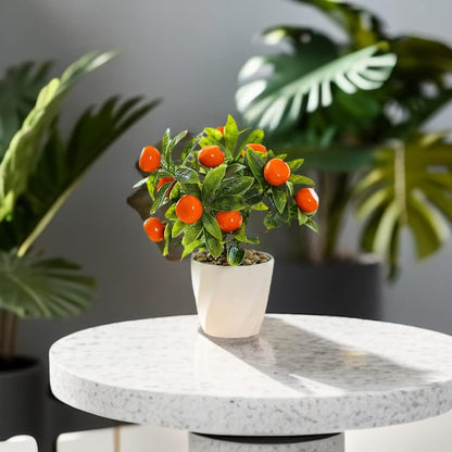 Artificial Lemon Tree Potted Plants, 10 Inch Artificial Fruit Bonsai Tree Lemon Decor, Yellow Lemon Decorations for Home Kitchen Decor(Yellow)