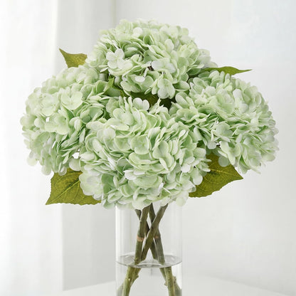 40pcs Artificial Hydrangea Silk Flower Heads with Stems, Fake Flowers for Wedding Centerpiece Home Garden Party Decoration (Blue)
