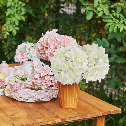 40pcs Artificial Hydrangea Silk Flower Heads with Stems, Fake Flowers for Wedding Centerpiece Home Garden Party Decoration (Blue)