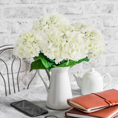 40pcs Artificial Hydrangea Silk Flower Heads with Stems, Fake Flowers for Wedding Centerpiece Home Garden Party Decoration (Blue)