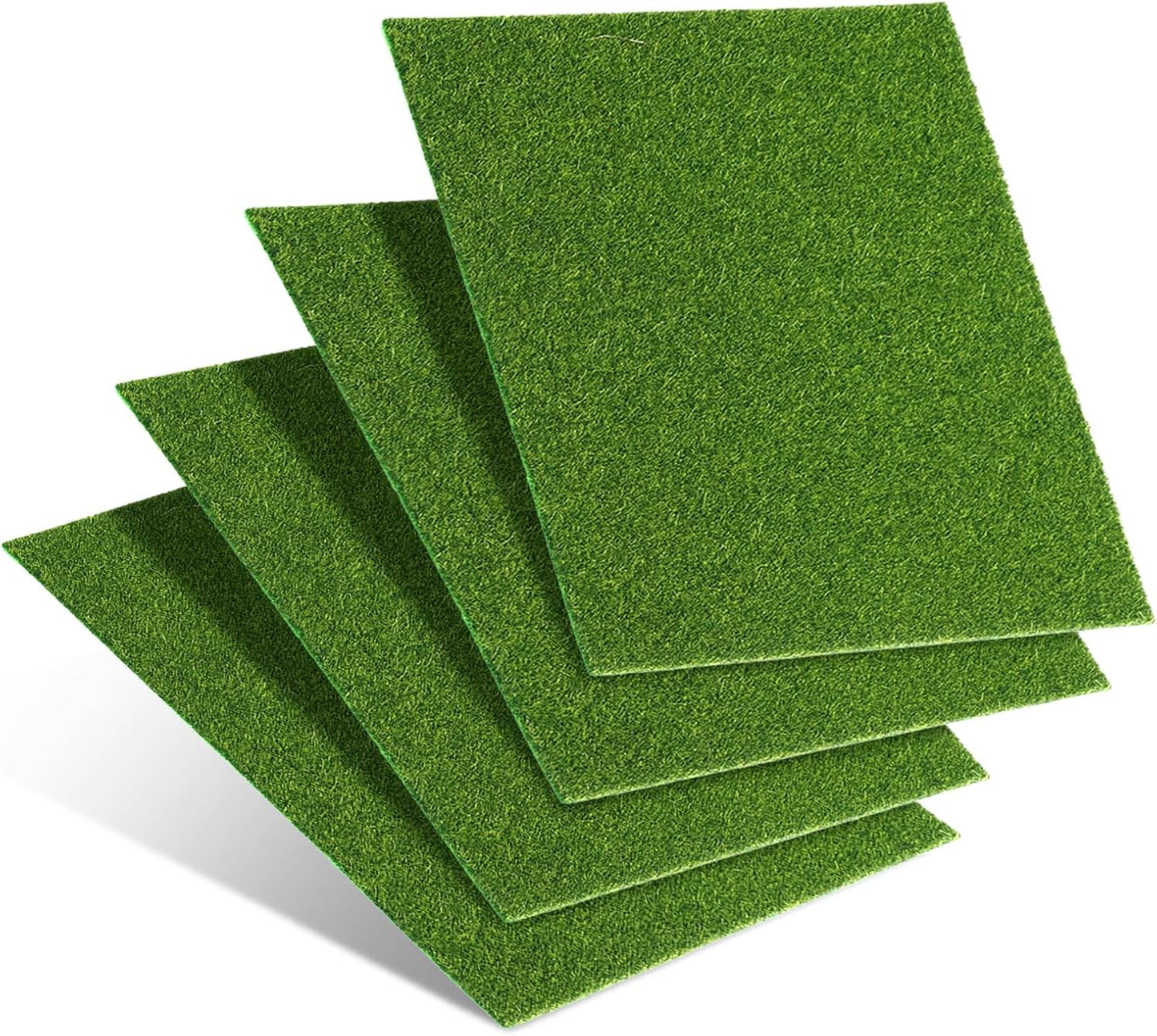 4Pcs 6x6 Inch Fake Grass for Crafts, Miniature Artificial Grass | Premium, Realistic, Soft, Easy to Cut & Shape, Small Artificial Turf for Mini Fairy Garden, Diorama