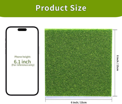 4Pcs 6x6 Inch Fake Grass for Crafts, Miniature Artificial Grass | Premium, Realistic, Soft, Easy to Cut & Shape, Small Artificial Turf for Mini Fairy Garden, Diorama