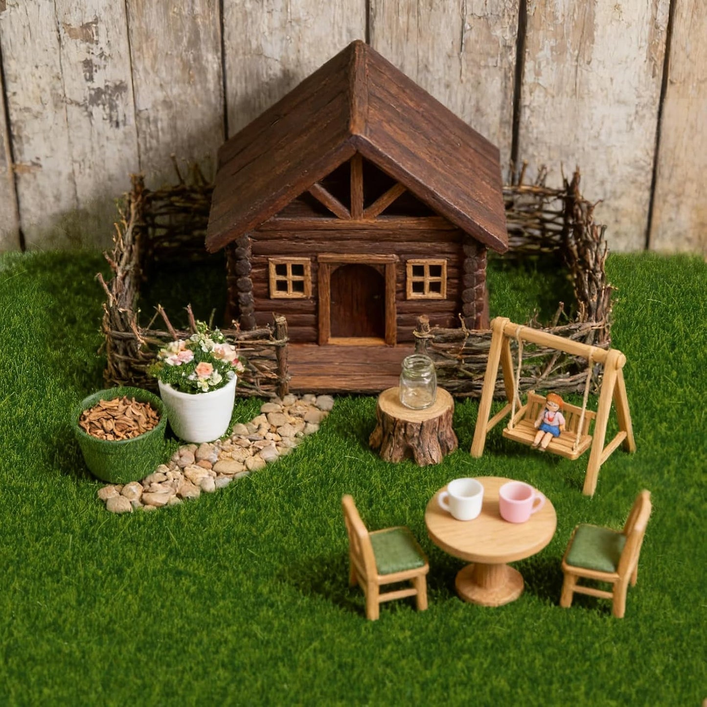 4Pcs 6x6 Inch Fake Grass for Crafts, Miniature Artificial Grass | Premium, Realistic, Soft, Easy to Cut & Shape, Small Artificial Turf for Mini Fairy Garden, Diorama