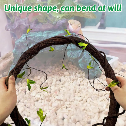 Extra Large Reptile Vines Thick Terrarium Plants 78 Inches Long Flexible Climbing Branch with Leaves Snake Tank Accessories Greenery Habitat Decor for Bearded Dragon Chameleon Gecko Lizard