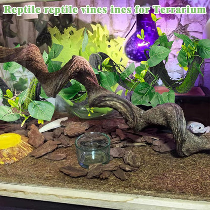 Extra Large Reptile Vines Thick Terrarium Plants 78 Inches Long Flexible Climbing Branch with Leaves Snake Tank Accessories Greenery Habitat Decor for Bearded Dragon Chameleon Gecko Lizard