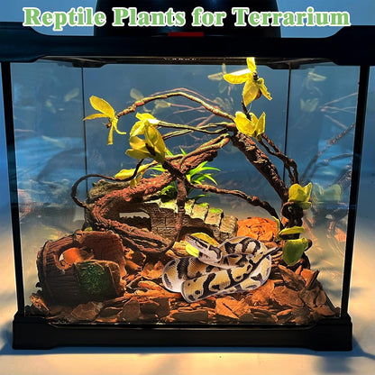 Extra Large Reptile Vines Thick Terrarium Plants 78 Inches Long Flexible Climbing Branch with Leaves Snake Tank Accessories Greenery Habitat Decor for Bearded Dragon Chameleon Gecko Lizard