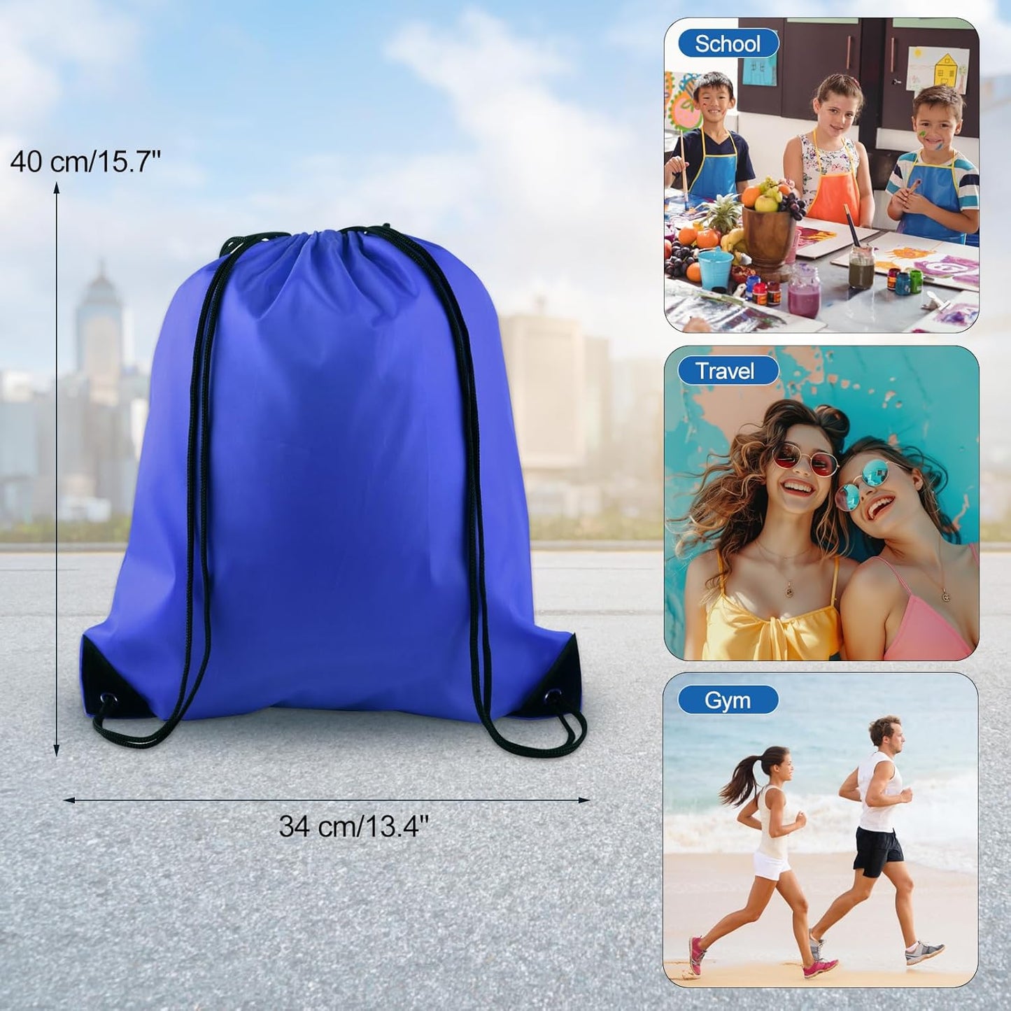 25Pcs Yellow Drawstring Bags - String Backpacks for Gym, Sport, Traveling