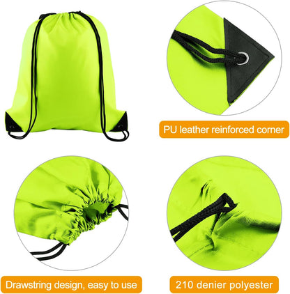 25Pcs Yellow Drawstring Bags - String Backpacks for Gym, Sport, Traveling