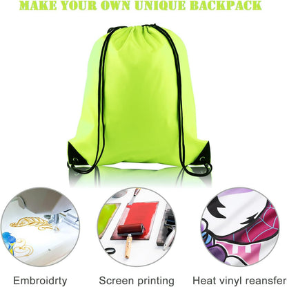 25Pcs Yellow Drawstring Bags - String Backpacks for Gym, Sport, Traveling
