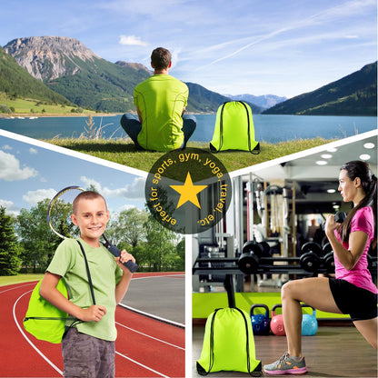 25Pcs Yellow Drawstring Bags - String Backpacks for Gym, Sport, Traveling