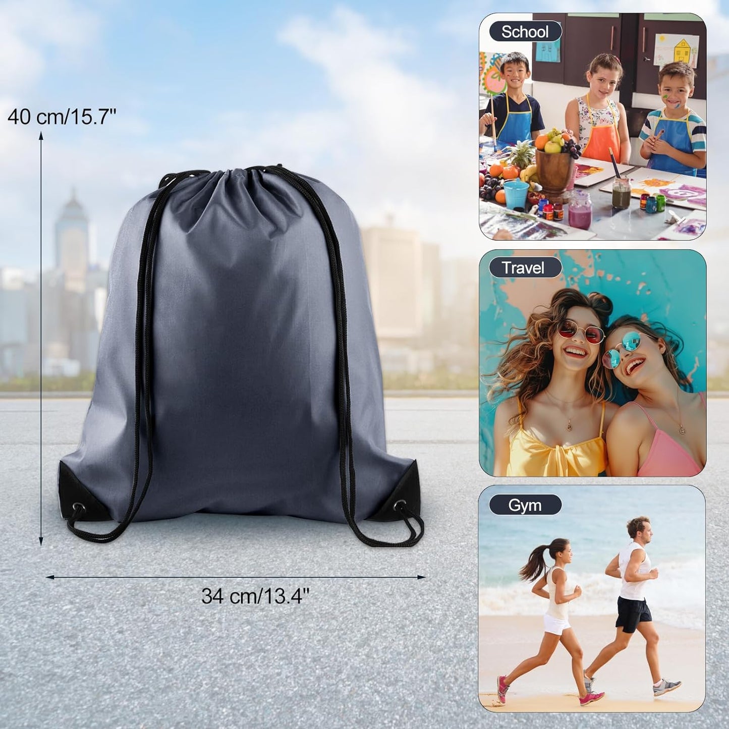 25Pcs Yellow Drawstring Bags - String Backpacks for Gym, Sport, Traveling