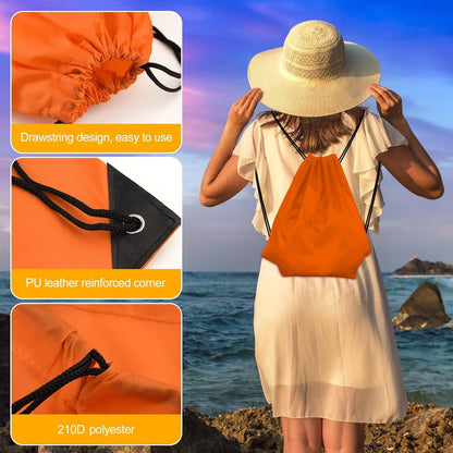 25Pcs Yellow Drawstring Bags - String Backpacks for Gym, Sport, Traveling