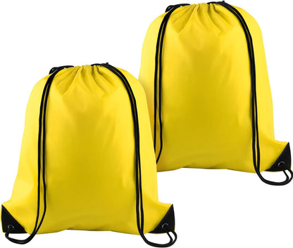 25Pcs Yellow Drawstring Bags - String Backpacks for Gym, Sport, Traveling