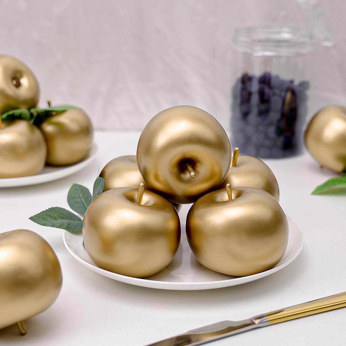 6pcs Artificial Peach Decoration Fake Nectarine Fruit Display Faux Lifelike Fruits Ornament Home Party Kitchen Christmas