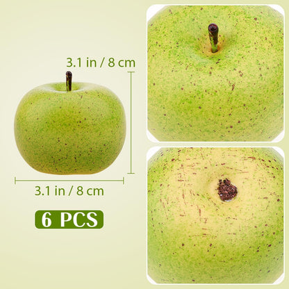 6pcs Artificial Peach Decoration Fake Nectarine Fruit Display Faux Lifelike Fruits Ornament Home Party Kitchen Christmas