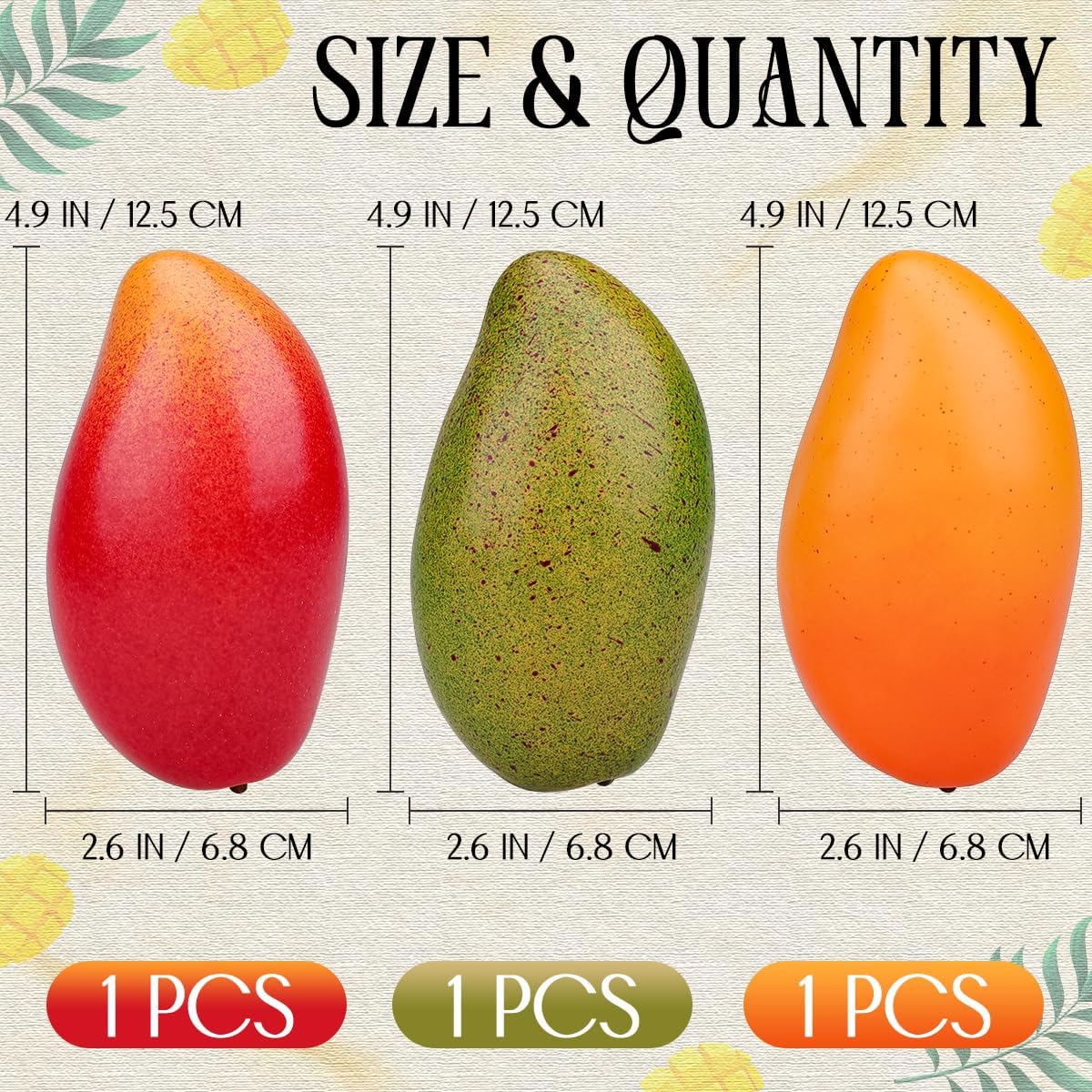 6pcs Artificial Peach Decoration Fake Nectarine Fruit Display Faux Lifelike Fruits Ornament Home Party Kitchen Christmas