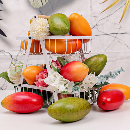 6pcs Artificial Peach Decoration Fake Nectarine Fruit Display Faux Lifelike Fruits Ornament Home Party Kitchen Christmas