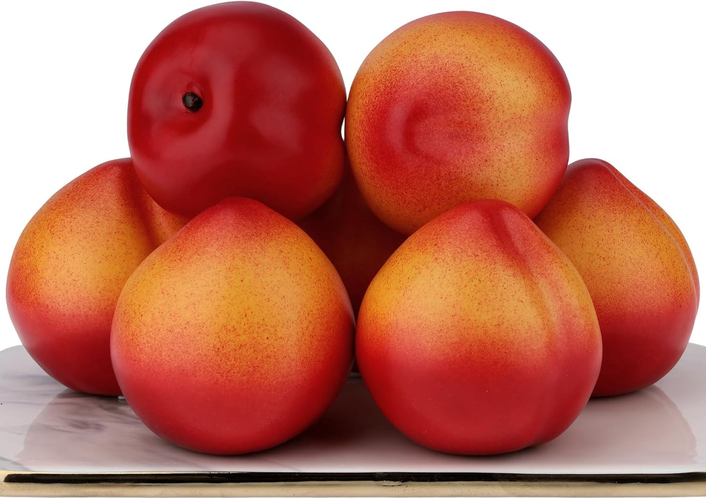 6pcs Artificial Peach Decoration Fake Nectarine Fruit Display Faux Lifelike Fruits Ornament Home Party Kitchen Christmas