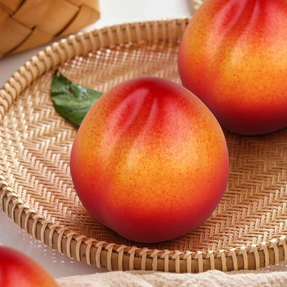 6pcs Artificial Peach Decoration Fake Nectarine Fruit Display Faux Lifelike Fruits Ornament Home Party Kitchen Christmas